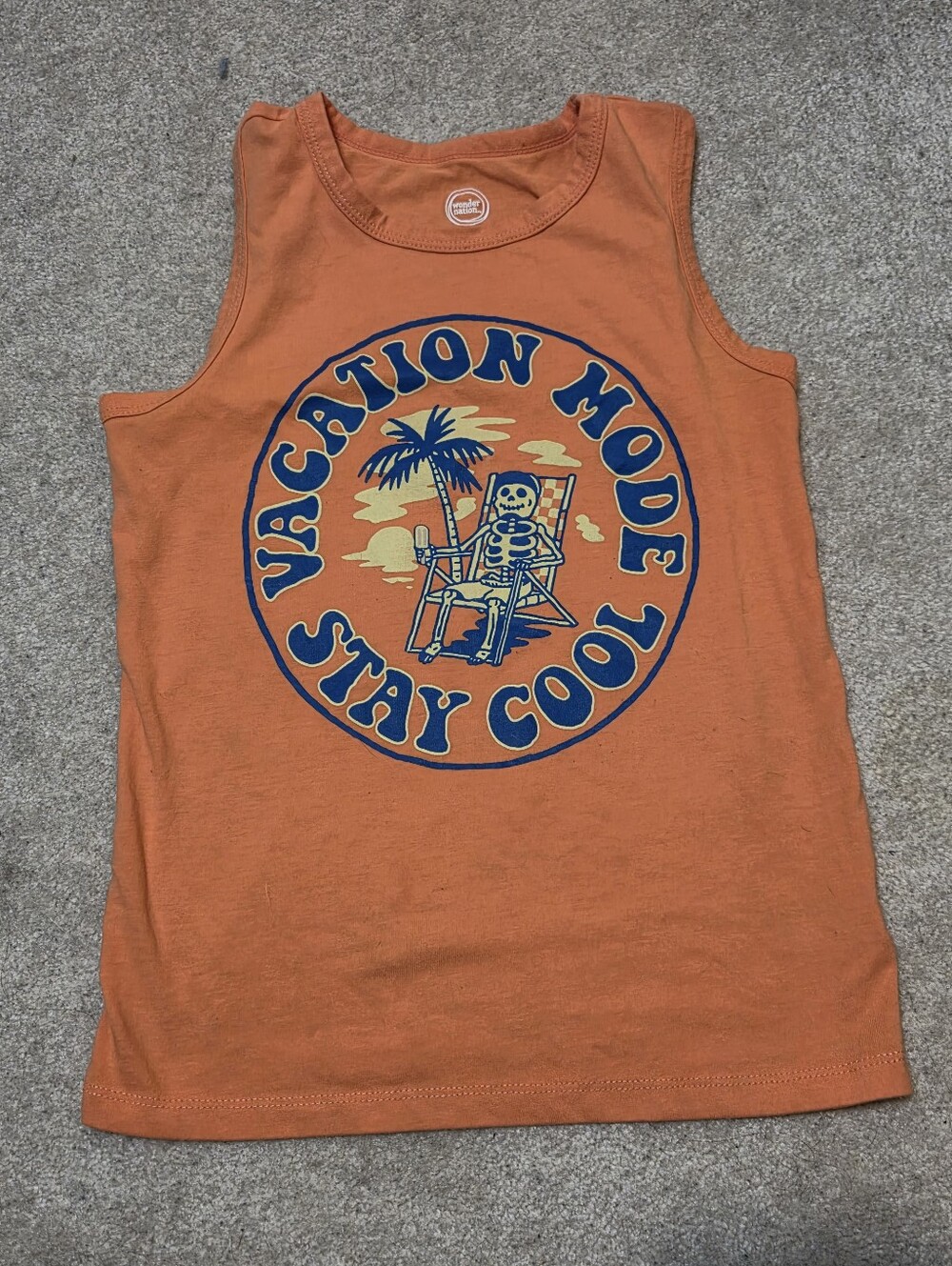 Wonder Nation Boys Vacation Mode Skeleton Tank Top Size 8